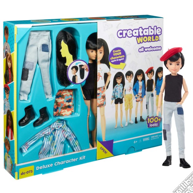 Mattel GGG54 - Barbie - Creatable World - Bambola Deluxe Capelli Neri Lisci gioco