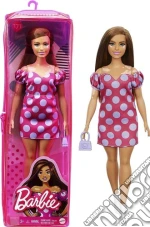 Barbie: Mattel - Fashionista Doll 16 / Bambola Castana con Vitiligine, Vestitino a Pois e Accessori giochi