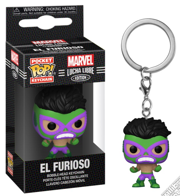 Marvel: Funko Pop! Pocket Keychain - Lucha Libre Edition - El Furioso (Hulk) (Portachiavi) gioco di FIGU