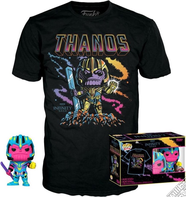 Funko Pop! & Tee (Adult): Marvel - Thanos (Blacklight) Vinyl Figure & T-Shirt (M) gioco di FUTS