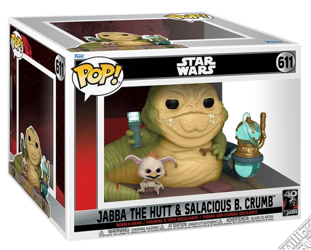 FUNKO POPS Star Wars Jedi 40th Jabba & Salacious Crumb 611 gioco di FUPS