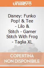 Disney: Funko Pop! & Tee - Lilo & Stitch - Gamer Stitch With Frog - Taglia XL giochi