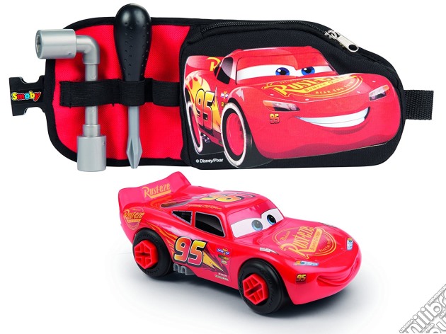 Cars 3 - Cintura Degli Attrezzi Con 15 Accessori E Saetta McQueen Da Costruire gioco di Smoby