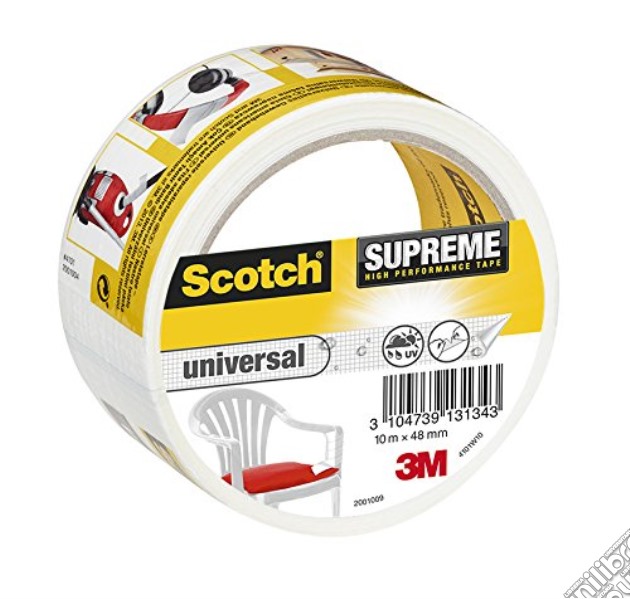 3M Post-it Scotch - Supreme High Performance Universal - Nastro Adesivo Bianco 48mmx10m gioco di 3M