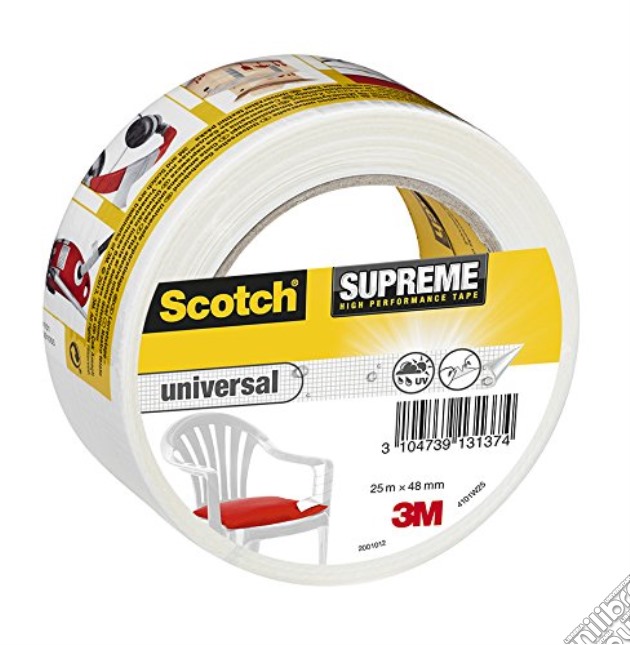 3M Post-it Scotch - Supreme High Performance Universal - Nastro Adesivo Bianco 48mmx25m gioco di 3M