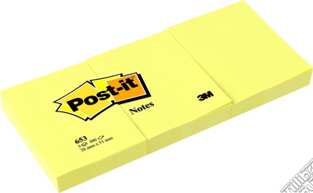 3M: Post-it - Foglietti Post-it Colore Giallo Canary 38mmx51mm (12 pz) gioco di 3M