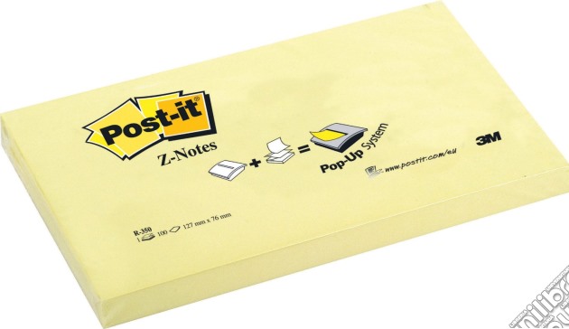 3M: Post-it - 100 Foglietti Per Dispenser Z-notes - Colore Giallo Canary 76x127mm gioco di 3M