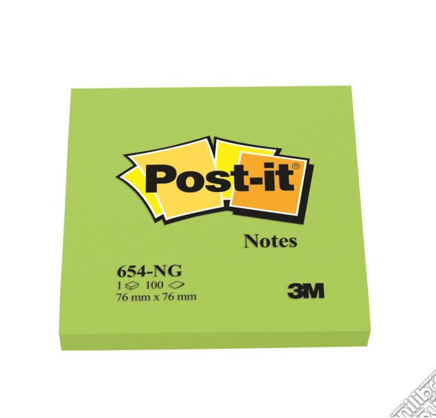 3M: Post-it - 100 Foglietti Post-it Colore Verde 76x76mm (6 Pz) gioco di 3M