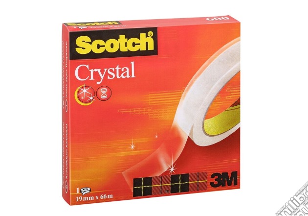 3M Post-it - Nastro Adesivo Supertrasparente Scotch Crystal Clear In Scatola 19mmx66m gioco di 3M