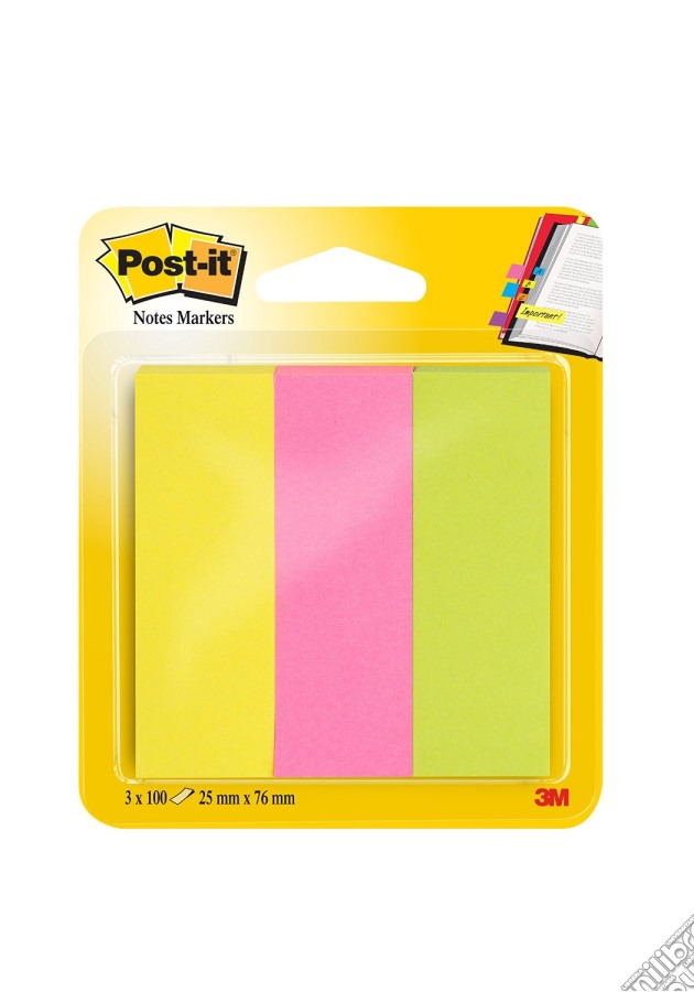 3M: Post-it - Segnapagina In Carta - 3 Colori Neon gioco di 3M