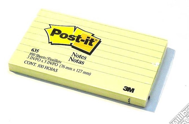 3M Post-it - 100 Foglietti Post-it Colore Giallo Canary 76x127mm (12 Pz) gioco