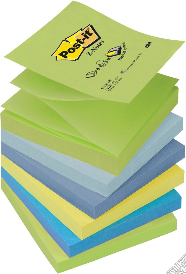 3M Post-it - 100 Foglietti Per Dispenser Z-notes - Colori Dream Assortiti gioco di 3M