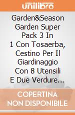 Garden&Season Garden Super Pack 3 In 1 Con Tosaerba, Cestino Per Il Giardinaggio Con 8 Utensili E Due Verdure E Carriola gioco