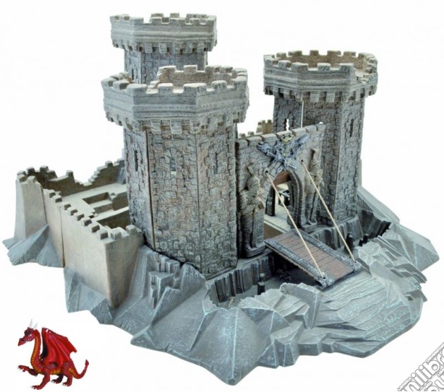 Plastoy 59002 - Cavalieri: Castello Maxi Con 1 Drago Rosso gioco di Plastoy