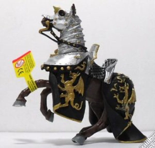 Plastoy 62030 - Cavalieri - Cavallo Con Manto Draghi Nero E Oro gioco di Plastoy