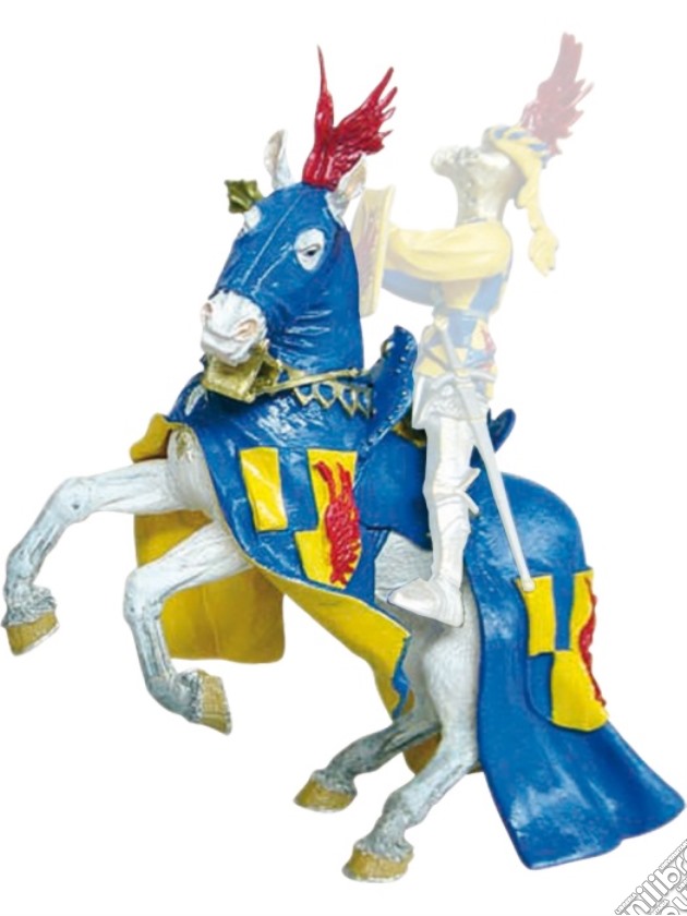 Plastoy 62040 - Cavalieri - Cavallo In Impennata Blu E Giallo gioco di Plastoy