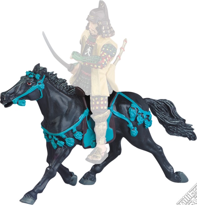 Plastoy 65709 - Samurai: Cavallo Nero Con Imbracatura Blu gioco di Plastoy