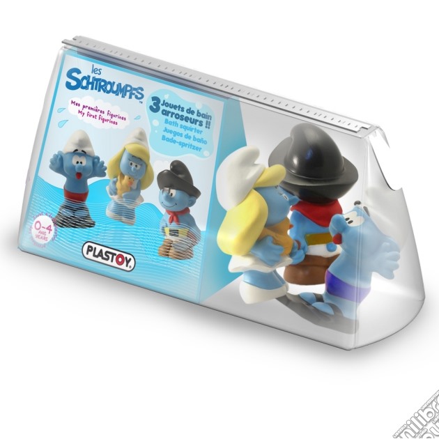 Plastoy 80542 - Schtroumpfs - Toiletry Bag 3 Bath Squirters Smurfs Figures gioco di Plastoy