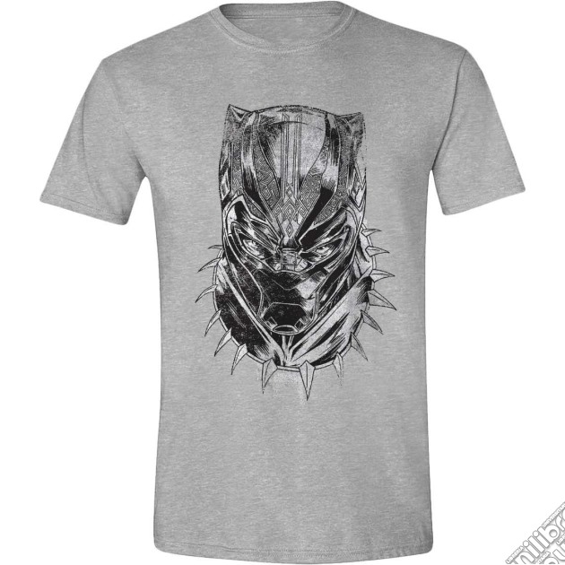 Black Panther - Head Front Grey Melange (T-Shirt Unisex Tg. S) gioco