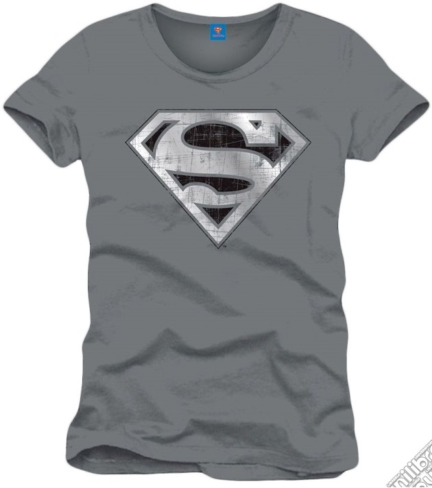 Superman - Cracked Silver Logo Men Charcoal (Unisex Tg. S) gioco di TimeCity