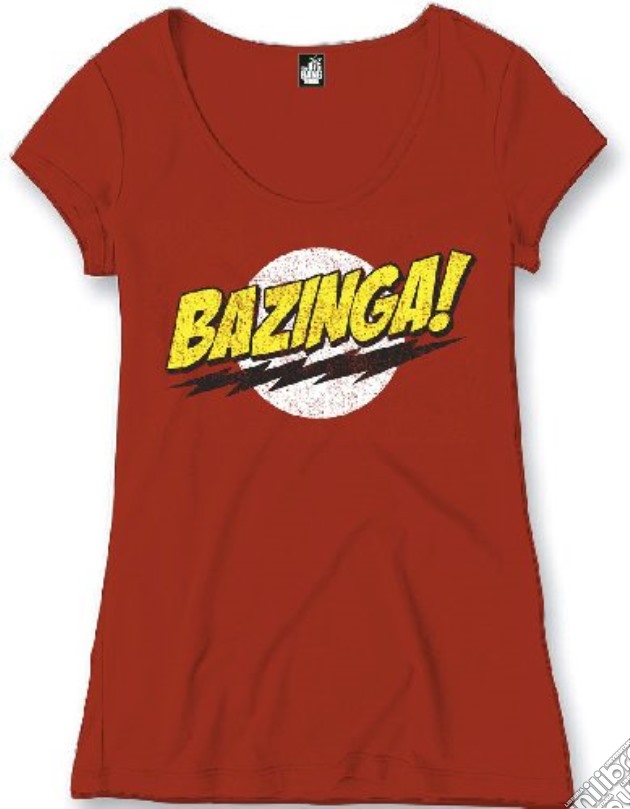 Big Bang Theory - The Bazinga Red - Cracked Logo (T-Shirt Donna S) gioco di TimeCity