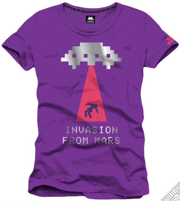 Space Invaders - Invasion From Mars Purple (T-Shirt Uomo XXL) gioco di TimeCity
