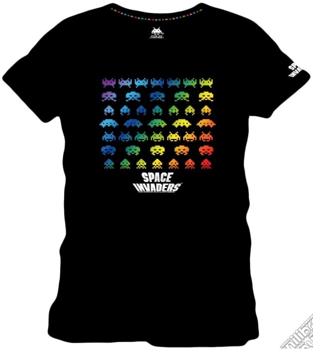 Space Invaders - Rainbow Black (T-Shirt Uomo XL) gioco di TimeCity