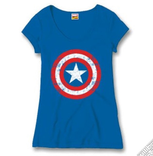 Captain America - Cracked Shield (T-Shirt Donna S) gioco di TimeCity