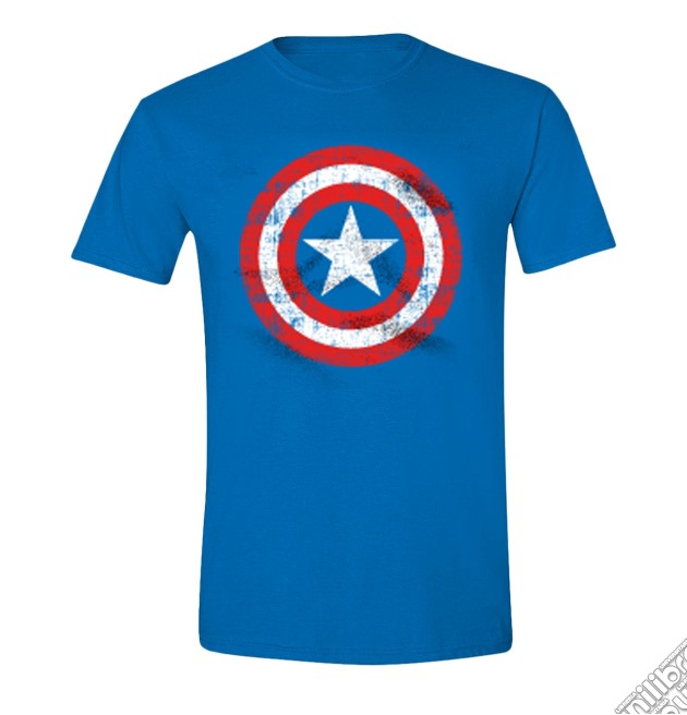 Captain America - Cracked Shield Cobalt (T-Shirt Uomo S) gioco di TimeCity