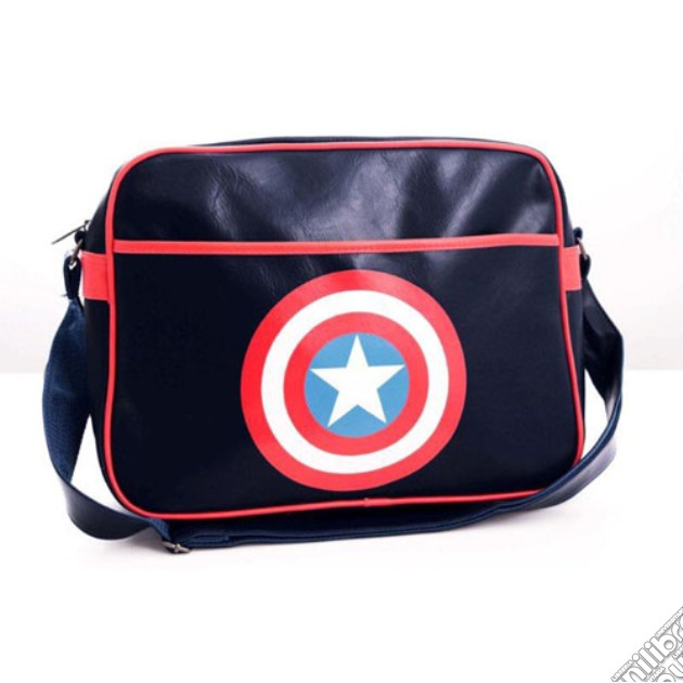 Captain America - Shield Logo Black Messenger Bag (Borsa A Tracolla) gioco di TimeCity