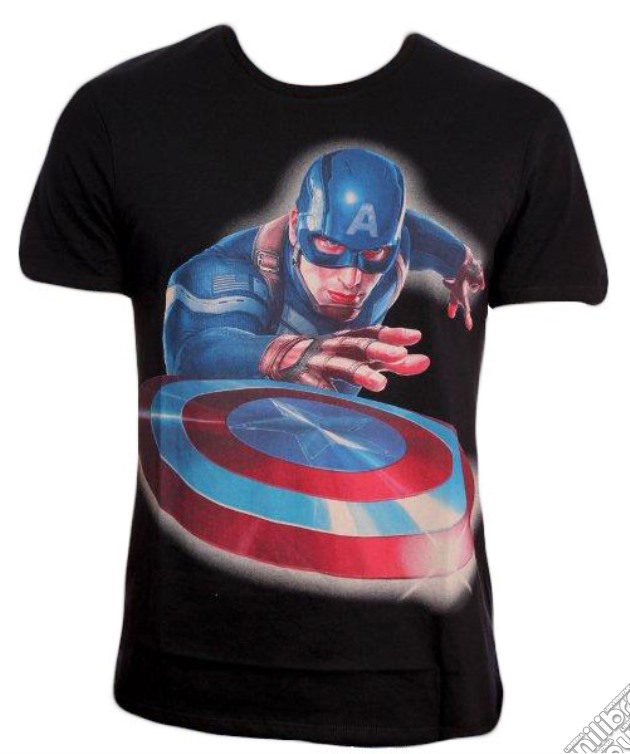 Captain America - Throw Shield Black (T-Shirt Uomo XL) gioco di TimeCity