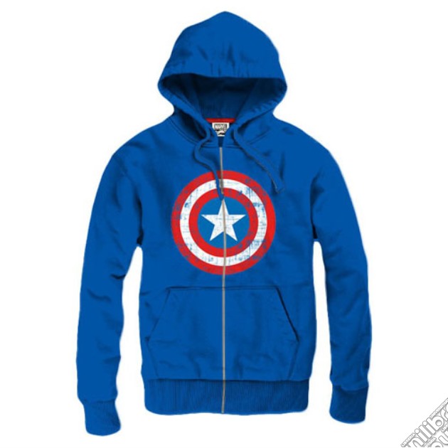 Captain America - Cracked Shield Zipped Hoodie (Felpa Con Cappuccio E Zip Uomo M) gioco di TimeCity