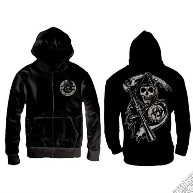 Sons Of Anarchy - Death Reaper Zipped Hoodie (Felpa Con Cappuccio E Zip Uomo XL) gioco di TimeCity