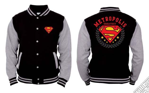Superman - Classic Logo - Nero / Grigio (College Jacket Tg. L) gioco di TimeCity