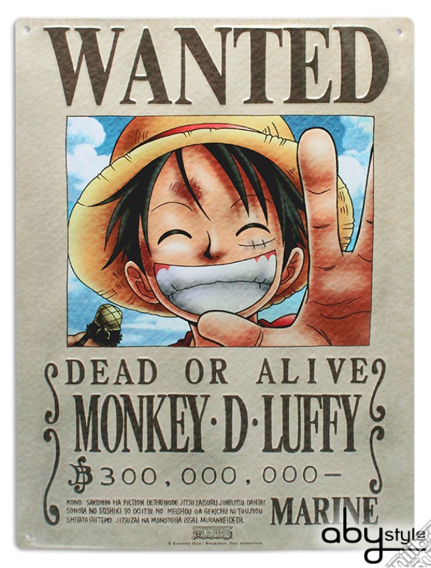 One Piece: ABYstyle - Luffy Wanted (Metallic Dish / Piatto Metallico 28X38 Cm) gioco di ABY Style