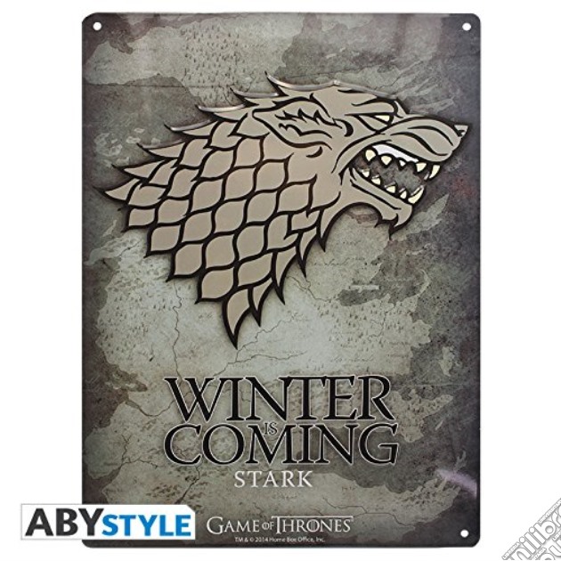 Game Of Thrones: ABYstyle - Stark (Metal Plate 28X38 Cm / Targa Metallica) gioco di ABY Style