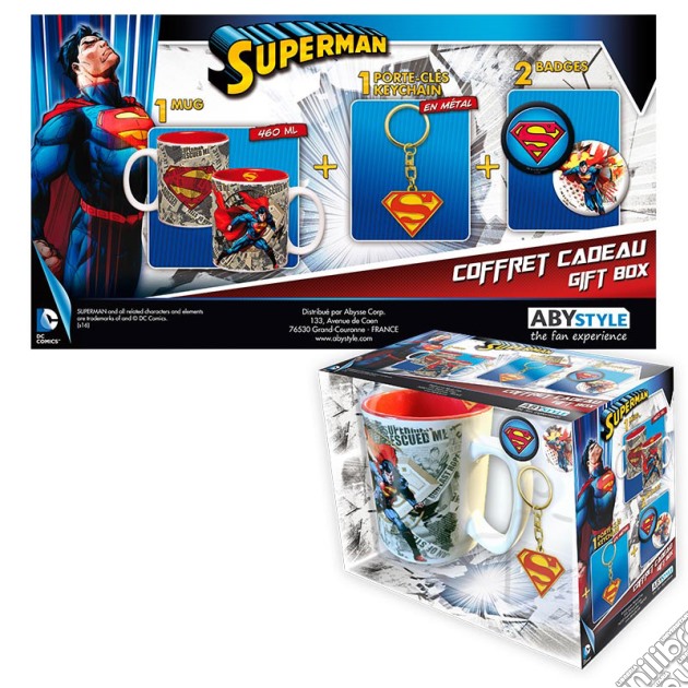 Dc Comics: ABYstyle - Superman (Pack Mug+Keychain+Badges / Set Tazza+Portachiavi+Badges) gioco di GAF