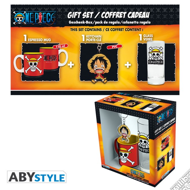 One Piece - Pck Glasses 29Cl + Keyringpvc + Mini Mug Luffy gioco di ABY Style