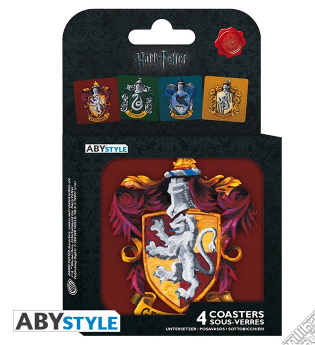 Harry Potter: ABYstyle - Houses (Set 4 Coasters / Set 4 Sottobicchieri) gioco di GAF