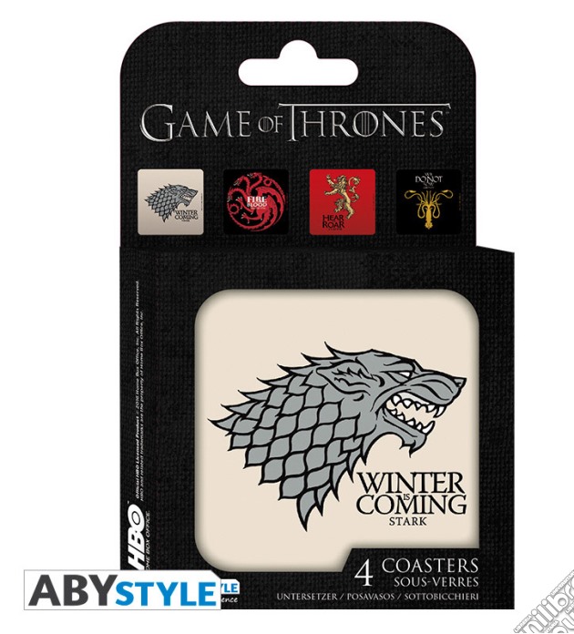 Game Of Thrones: ABYstyle - Houses (Set 4 Coasters / Set 4 Sottobicchieri) gioco di GAF