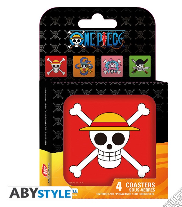 One Piece: ABYstyle - Skulls (Set 4 Coasters / Set 4 Sottobicchieri) gioco di GAF