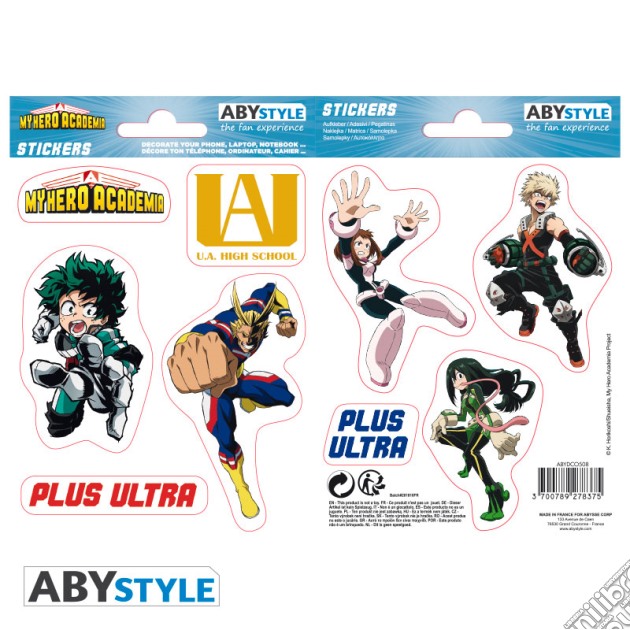 My Hero Academia: ABYstyle - Ua High School (Stickers 16x11 Cm & 2 Sheets / Fogli & Adesivi) gioco di ABY Style