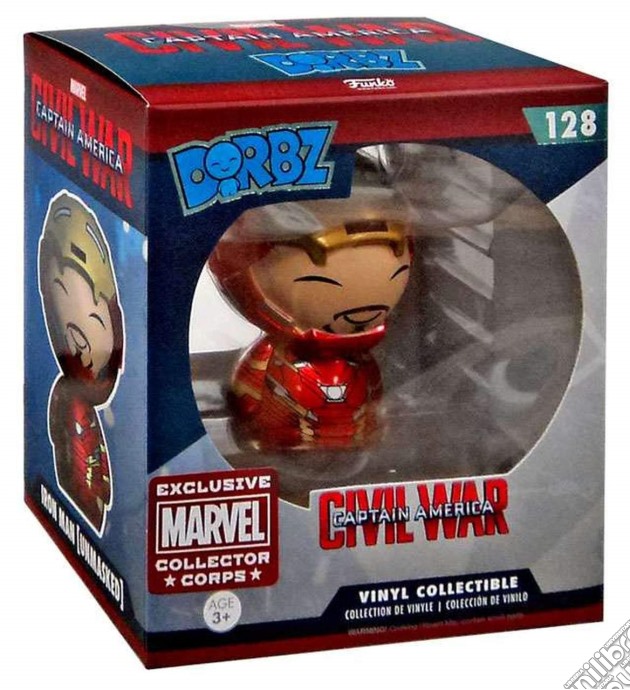 Funko - Marvel Civil War - Iron Man Open Helmet 128 Exclusive Dorbz 7Cm gioco