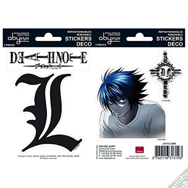 Death Note - Stickers - 16X11cm/ 2 Sheets - L X5 gioco di ABY Style