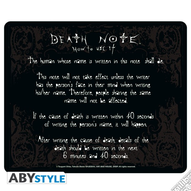 Death Note - Mousepad - Rules gioco di ABY Style