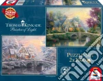 Schmidt: 2 Puzzle Da 1000 Pezzi - Thomas Kinkade - Maniero Illuminato Ed Inverno Sul Maniero Illuminato giochi