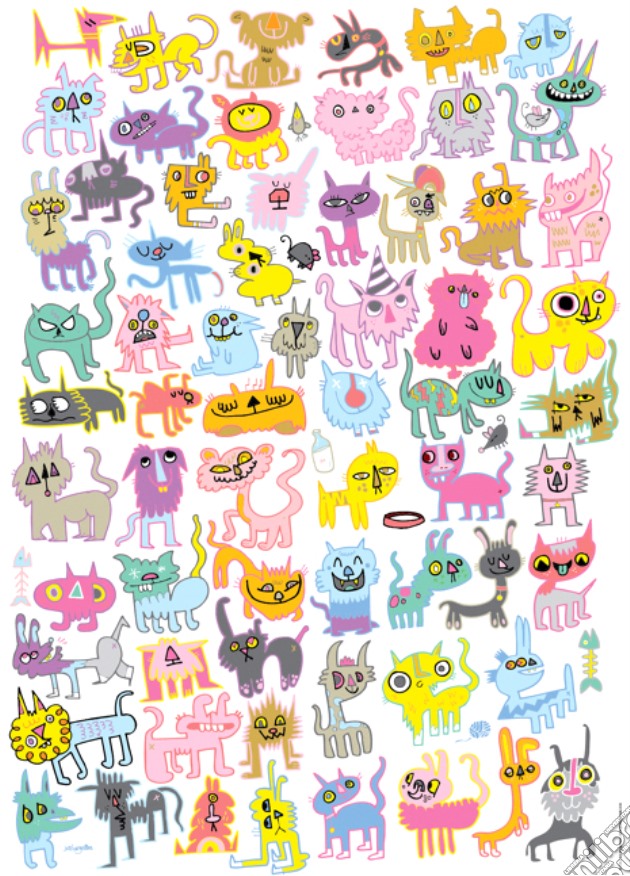 DPz1000 Burgerman Doodlecats puzzle di Jon Burgerman
