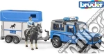 Bruder: 2588 - Land Rover Defender Polizia Con Rimorchio, Cavallo E Poliziotto giochi