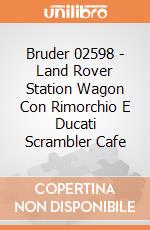 Bruder 02598 - Land Rover Station Wagon Con Rimorchio E Ducati Scrambler Cafe gioco di Bruder