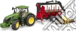 Bruder: 3154 - Trattore John Deere 7R 350 Con Benna E Rimorchio Trasporto Tronchi giochi